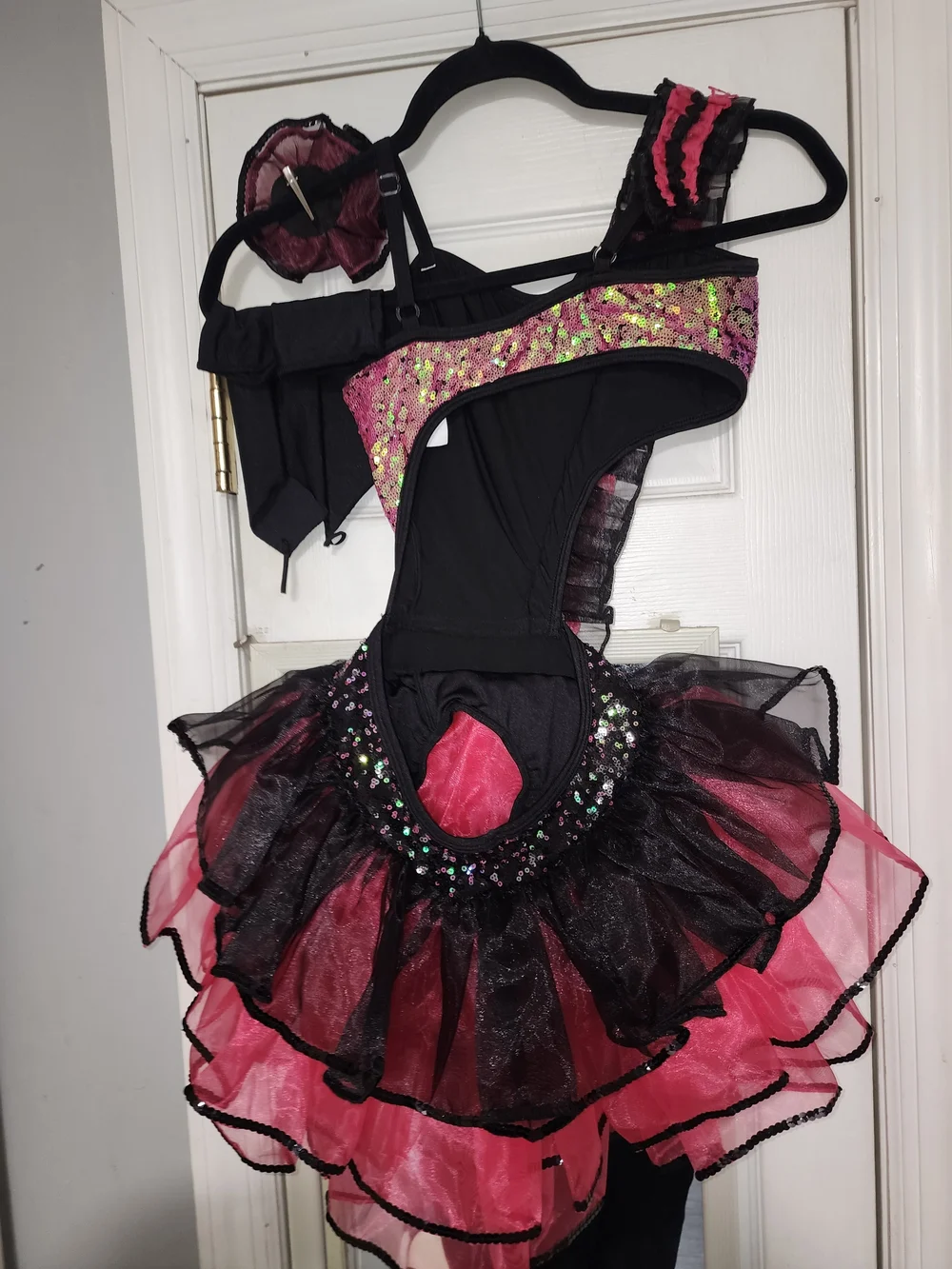 Kids Pink and Black Ruffled Dance Costume - Brand